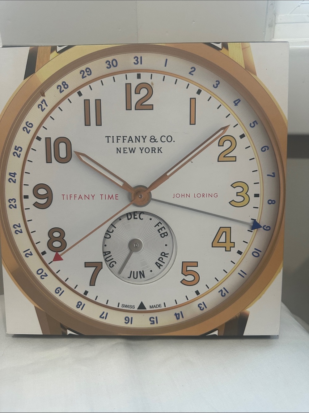 Tiffany & Co. Gold and White Clock Face Art Print